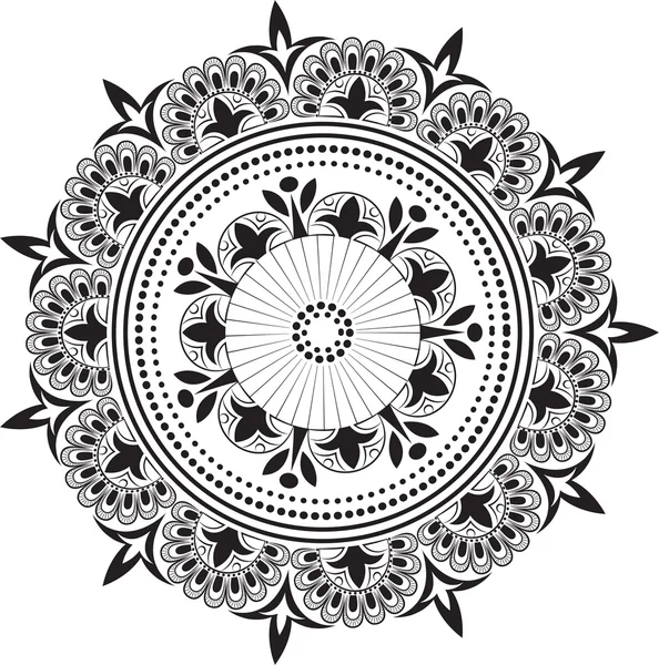 Vackra indiska mandala. Tatuering. — Stock vektor