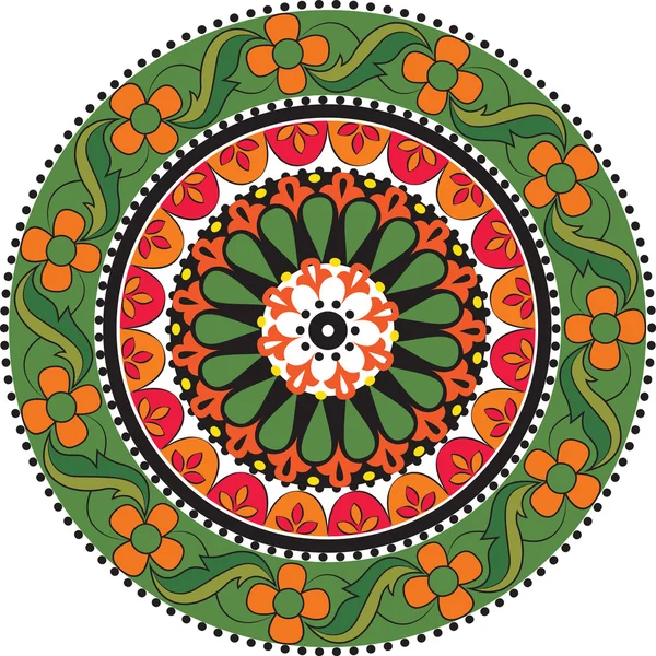 花曼荼羅。花のパターン. — ストックベクタ