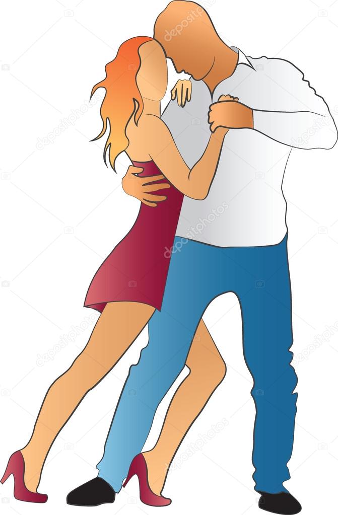Dancing couple in color.