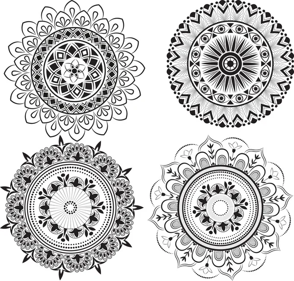 siyah ve beyaz mandalalar kümesi