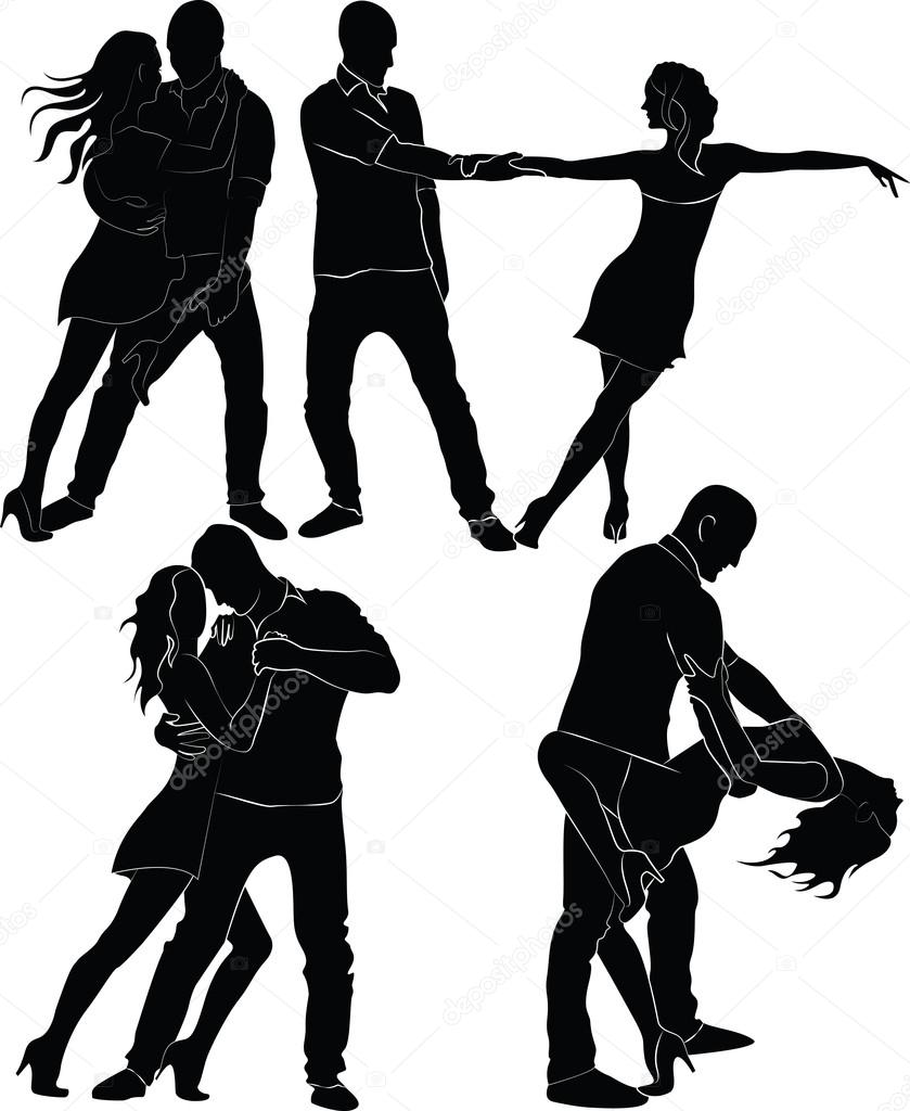 Set of dancing couples.