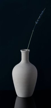 koyu arkaplanda seramik vazo