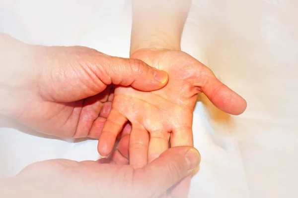 Massage Female Hands Female Hands Masseur Patient Health Vignette — Stock Photo, Image