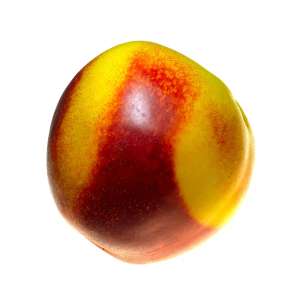 成熟的固体桃 在白色的背景上与剪枝路径隔离 — 图库照片