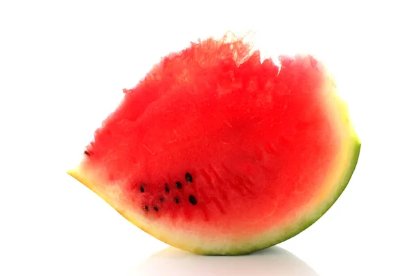 Frische Wassermelone Scheiben Wassermelone Isoliert Auf Weißem Hintergrund — Stockfoto