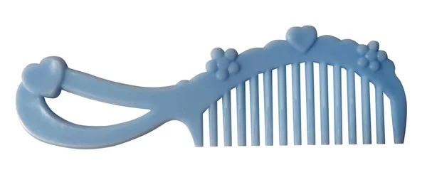Haarbürste Blau Für Menschliches Haar Isoliert Auf Weißem Hintergrund — Stockfoto