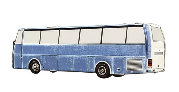 Ilustrace Autobusové Dopravy Městské Izolované Bílém Pozadí Přeprava Cestujících — Stock fotografie