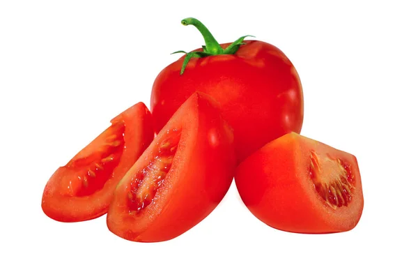 Pomidor Świeże Pomidory Izolowane Białym Tle Dla Tekstu Farm Świeże — Zdjęcie stockowe