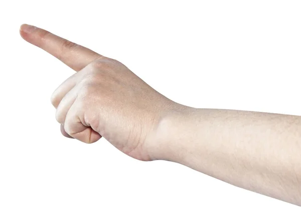 Індексний Палець Щоб Торкнутися Або Натиснути Єкт Ізольовано Білому Тлі — стокове фото
