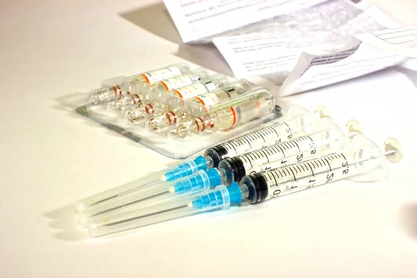 Einmalspritze Plastische Injektionsmedizin Medizinische Geräte Insulinspritze Für Diabetiker — Stockfoto