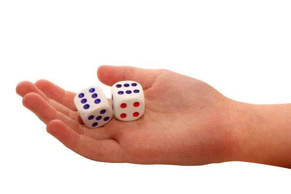 playing a cube, the concept of good luck in business, on a light background