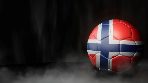 Soyut arka planda bayrak renginde futbol topu. Norveç. 3B resim.
