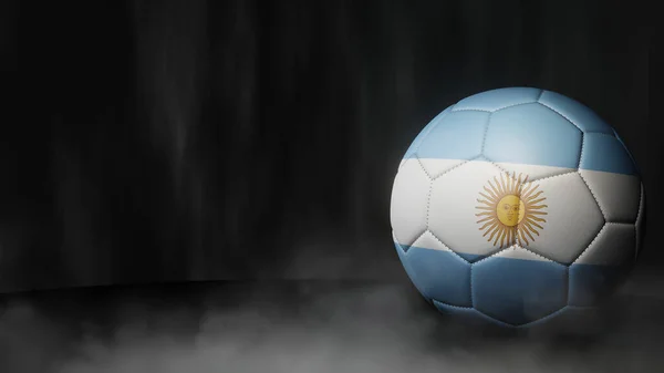 Soccer Ball Flag Colors Dark Abstract Background Argentina Image — Stock Photo, Image