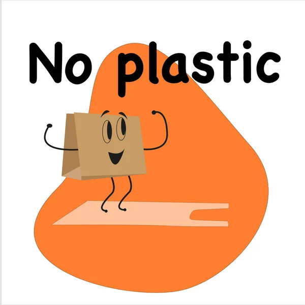 Say no to plastic bags. Use cloth bags. World environment day concept. Vector illustration. Say no to plastic. Stop using plastic bags.