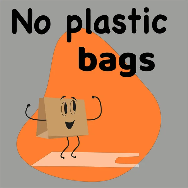 Say no to plastic bags. Use cloth bags. World environment day concept. Vector illustration. Say no to plastic. Stop using plastic bags.