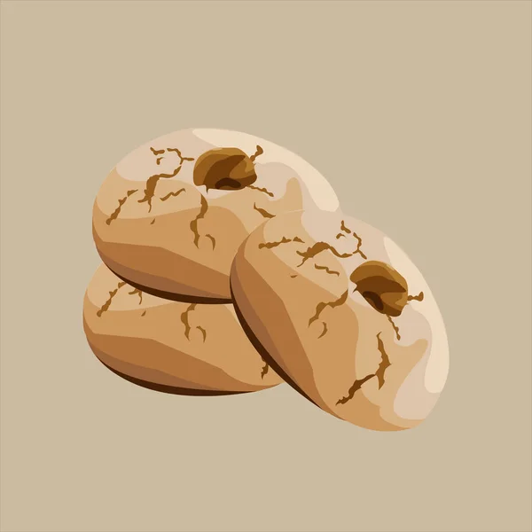 Печенье Орехами Небольшая Пачка Круглых Ореховых Печенек Набор — стоковое фото