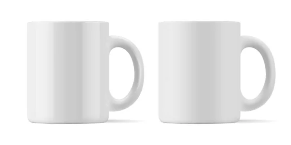 Vector Realista Maqueta Mate Brillante Taza Para Bebidas Vista Frontal — Vector de stock