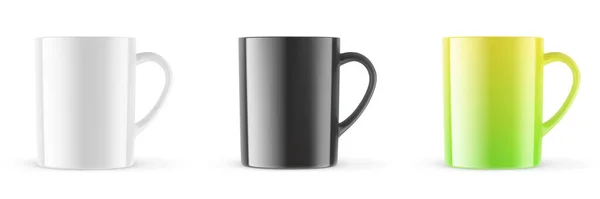 Modélisation Vectorielle Réaliste Gabarit Disposition Une Tasse Pour Boissons Vue — Image vectorielle