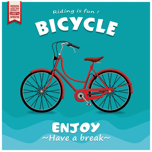 Design de cartaz de bicicleta vintage — Vetor de Stock