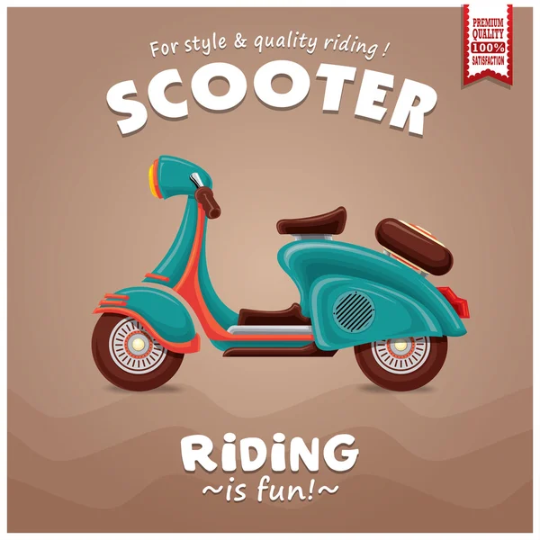 Vintage scooter posterontwerp — Stockvector