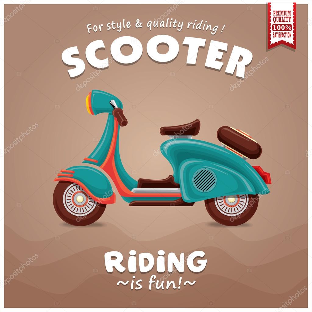 Diseño de póster de scooter vintage vector, gráfico vectorial © Donnay