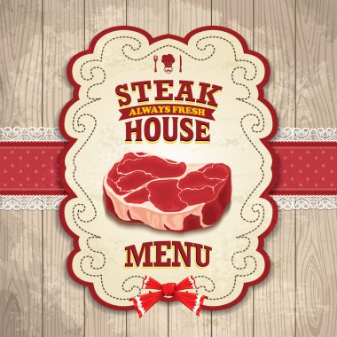 Vintage steak house poster tasarımı