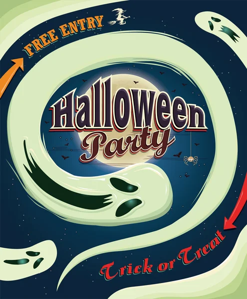 Vintage halloween poster tasarımı — Stok Vektör