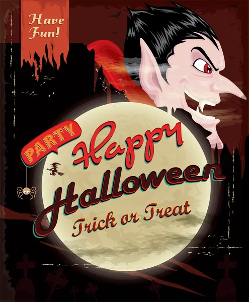 Diseño de póster Vintage Halloween — Archivo Imágenes Vectoriales