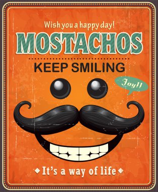 Vintage mostachos poster tasarımı