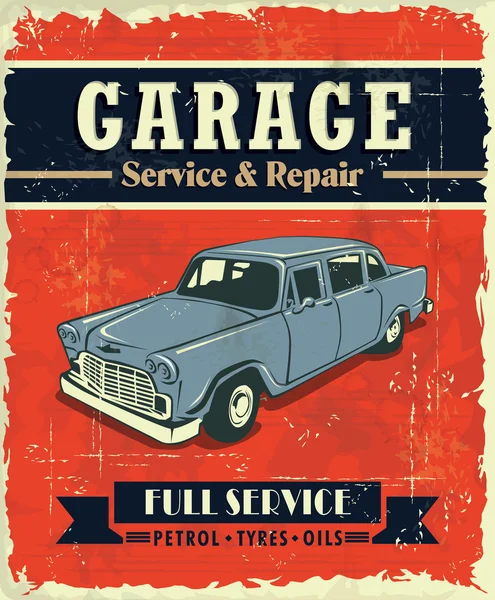 Vintage garage posterontwerp — Stockvector