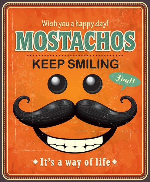 Mostachos Vintage poster design — Image vectorielle