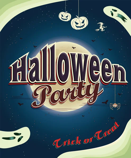 Design de cartaz de Halloween vintage — Vetor de Stock