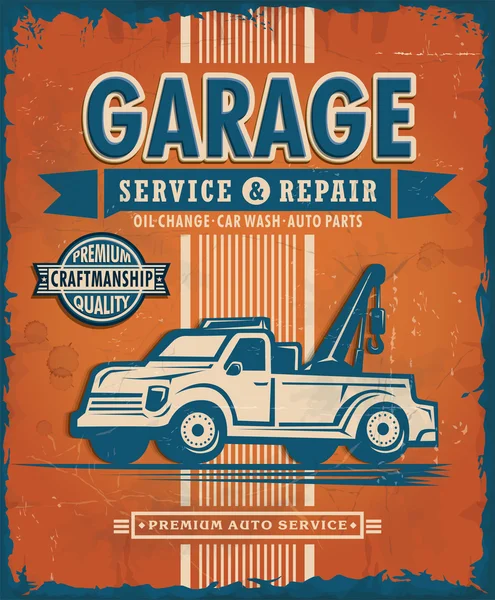 Plakatentwurf für Oldtimer-Garagen — Stockvektor