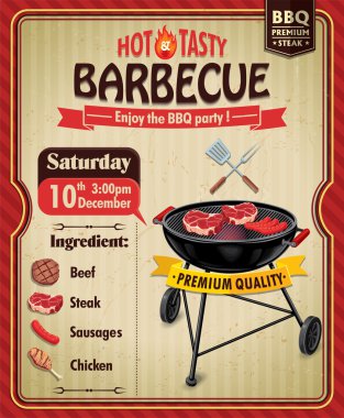Vintage Barbekü poster tasarımı