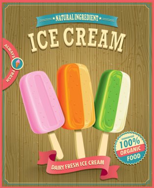Vintage dondurma poster tasarımı