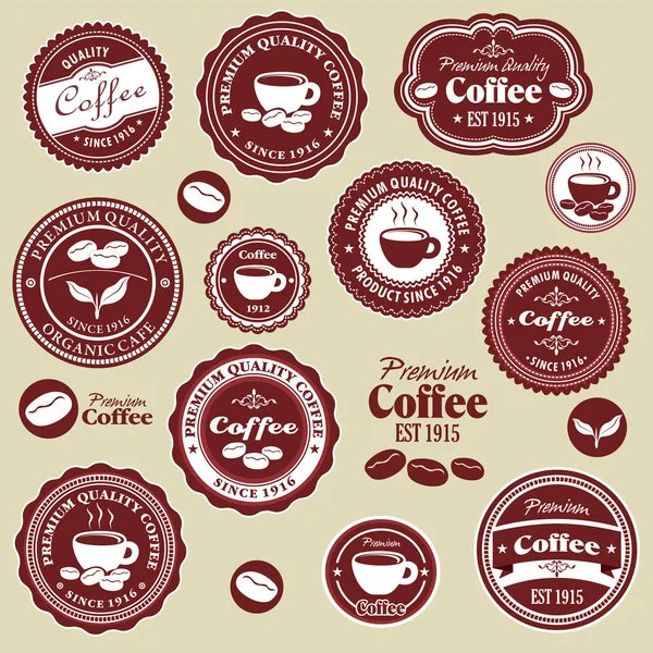 Vintage kahve etiket tasarım kümesi — Stok Vektör