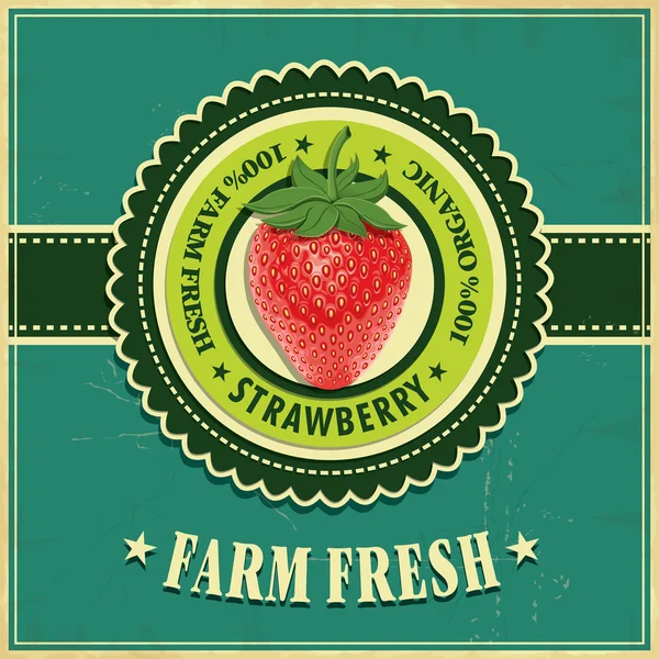 Poster vintage fraise design — Image vectorielle