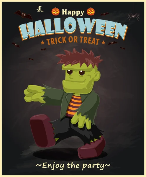 Diseño de póster Vintage Halloween — Vector de stock