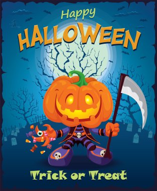 Vintage halloween poster tasarımı