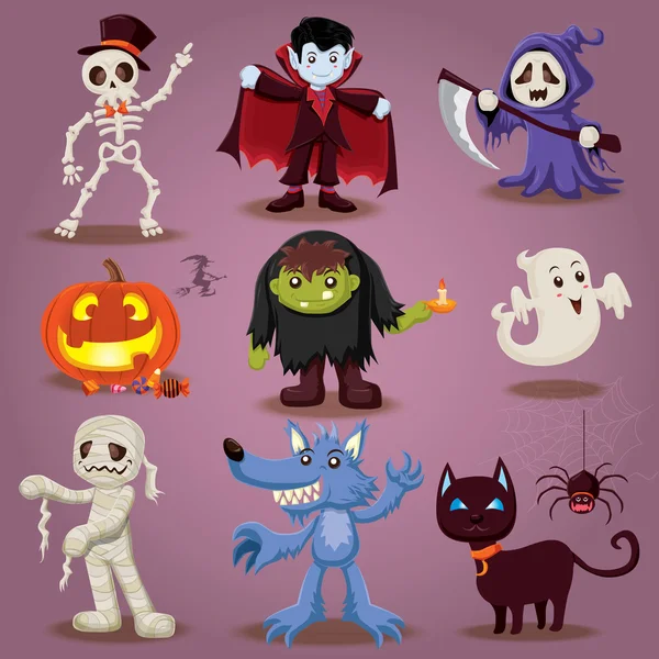 Design de personagem vintage Halloween —  Vetores de Stock