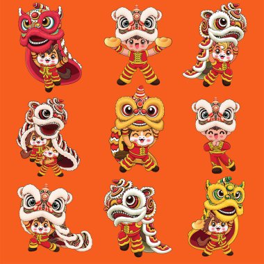 At karakterli klasik Çin yılbaşı poster tasarımı.