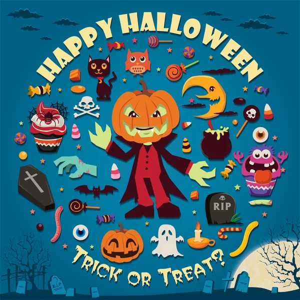 Sztuka plakatu halloween — Wektor stockowy