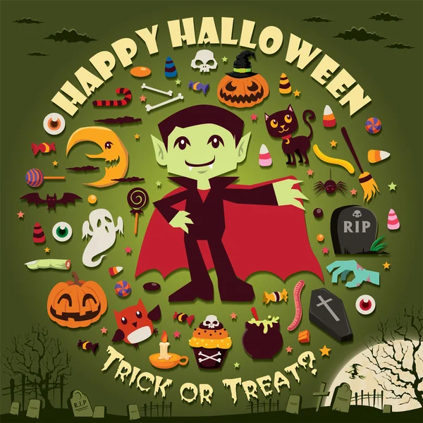 Vintage Halloween poster design — Stock Illustration Vintage Halloween poster design Stock Vector