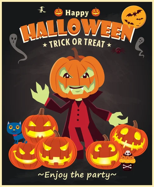 Design de cartaz de Halloween vintage — Vetor de Stock