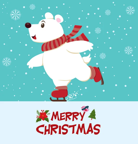 Винтажный дизайн рождественского плаката с польским медведем — стоковый вектор