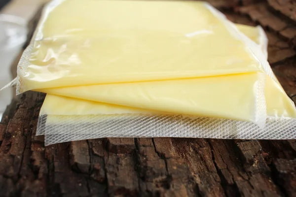 Fatias de queijo americano — Fotografia de Stock