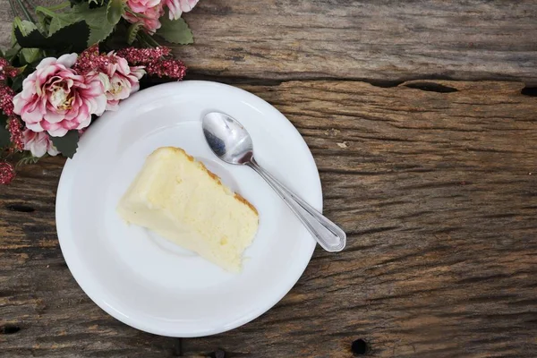 Botercake Zelfgemaakt Theelepel Houten Tafel — Stockfoto