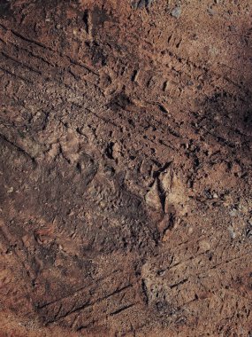 Toprak yol arkaplanı veya desen üzerindeki tekerlek izleri