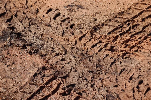 Wheel Tracks Soil Road Background Texture — Stock Photo, Image
