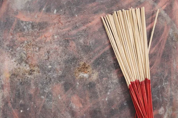 Brown Indian Incense Aroma Sticks Old Table Background — Stock Photo, Image